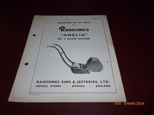 RANSOMES ANGLIA MK 5 LAWN MOWER ILLUSTRATED LIST OF PARTS LEAFLET/PAMPHLET