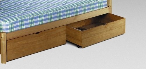 Underbed drawers waxed wood - underbed,