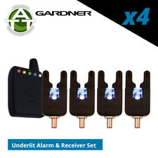 Gardner ATTs iW Underlit Bite Alarms & V2 ATTx Receiver Set of 4 - Carp Fishing