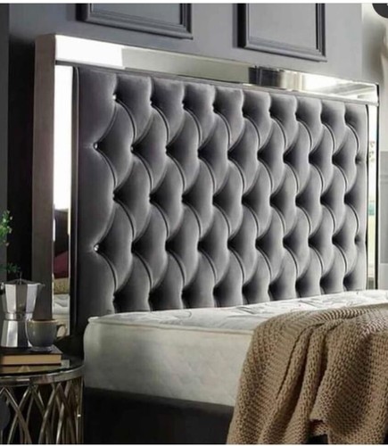 Grey plush velvet divan - plush,