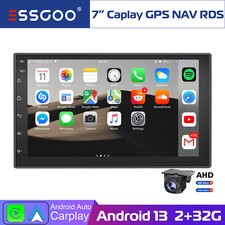 7" 2 DIN Android 14 +32G Carplay Stereo Radio GPS NAV Touch Screen Wifi + Camera