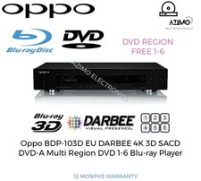 Oppo BDP-103D DARBEE WiFi 3D 4K SACD DVD-A Multi Region DVD 1-6 Player