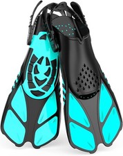 Lealinga Swim Fins Adult | Adjustable Snorkel Flippers + Mesh Bag Travel Set