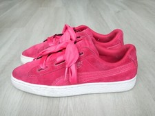 PUMA Basket Suede Girls Trainers Fuchsia Pink Size 5 / 38