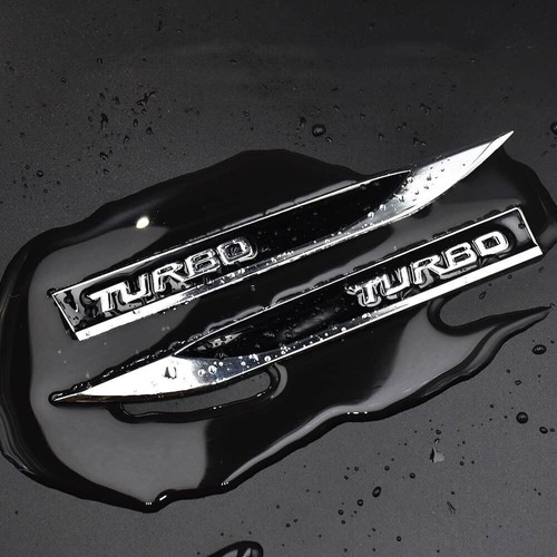 Black metal turbo logo - 2x,