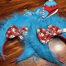 Dr. Seuss Thing 1 & Thing 2 Blue Headband /Socks Halloween Costume Accessory NWT