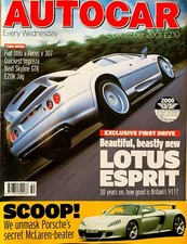 AUTOCAR MAGAZINE 12-DEC-01 - Zafira GSi, Lotus Esprit, Subaru Impreza Prodrive