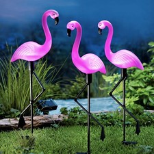 Set of 3 Flamingo LED Solar