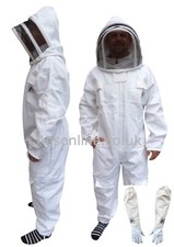 🐝Beekeepers Cotton White Suit Bee Suit 280GSM Veil Beekeeping Suit and Gloves