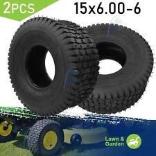 2PCS 15x6.00-6 Ride On Lawn Mower Garden Tractor Turf Tyres 15x 600 6 Golf Buggy