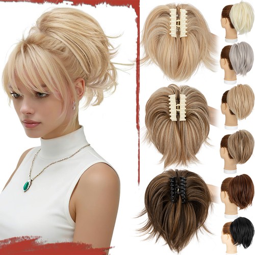 Clip messy bun hair - on,