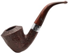 Peterson Irish Harp Sandblast 9mm FILTER Silver Mounted Bent Calabash Pipe (B10)
