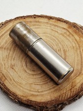 Vintage Chrome Cylinder Trench Cigarette Lighter Petrol & Flint Working Order 