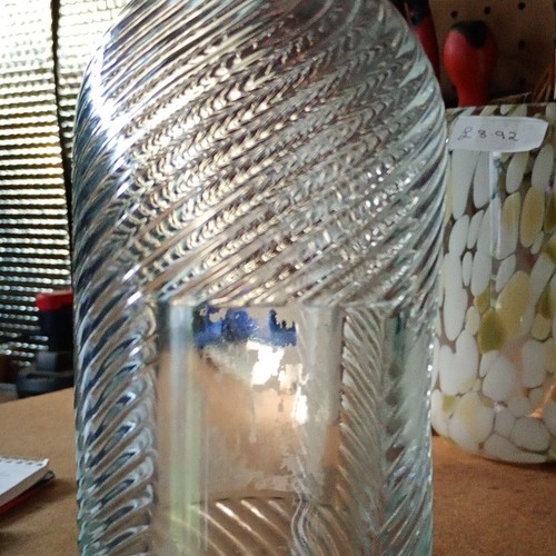 Vintage blue glass bottle with - bottle,