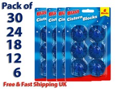 30 / 24 / 18 /12/6 x Blue Block Toilet Block Tablets bloo loo cistern Packs of 6