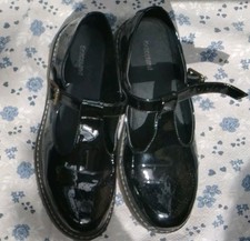 Graceland teen Girl Black T Bar School Shoes In Black Polished