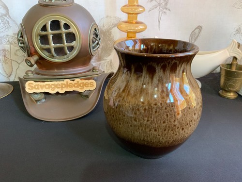 Holkham pottery brown vase - pottery,