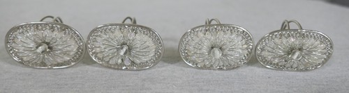 Set oval silver metal - oval,