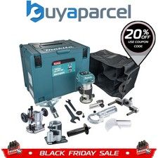 Makita RT001GZ16 40V Cordless Brushless Laminate Router Trimmer + Plunge Base ++