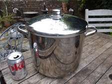 Large 12 Litre Capacity Horwood Stainless Steel Stock Pot & Lid
