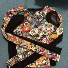 Punky  Fish Mesh Top Coloured To Front Mesh Back Long Sleeve Size 8