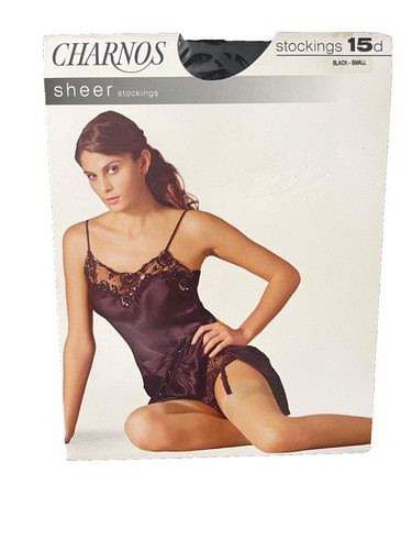 Charnos sheer black stockings - charnos,