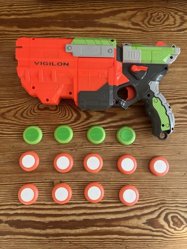 Nerf vigilon disc blaster - disc, gun