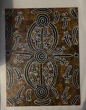 Vintage | 1980s Audrey Nugarrai | Indigenous Australian Aboriginal Dot Painting