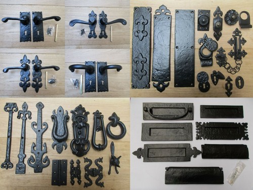 Black cast iron door furniture - black,