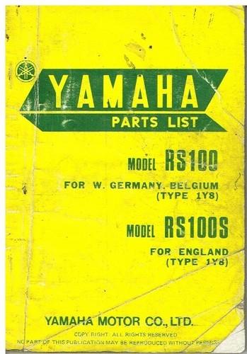Yamaha rs100 rs100s d b - yamaha,