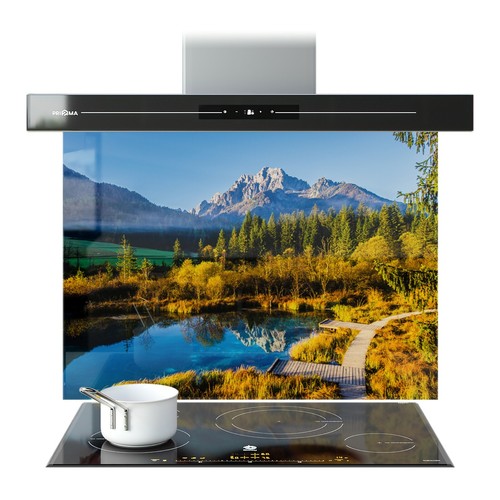 Kitchen glass splashback - kitchen,