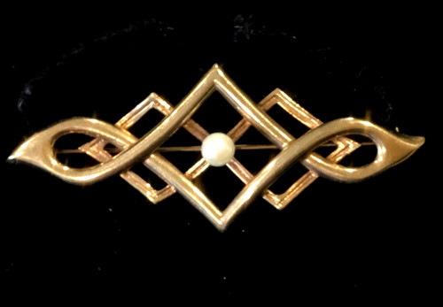 9ct gold brooch ola - gold,