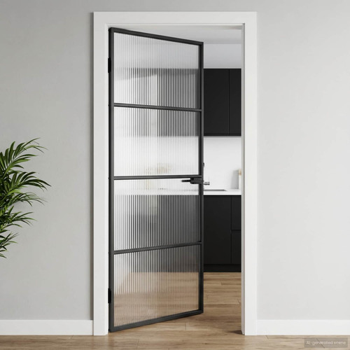 Interior door black aluminum - black,