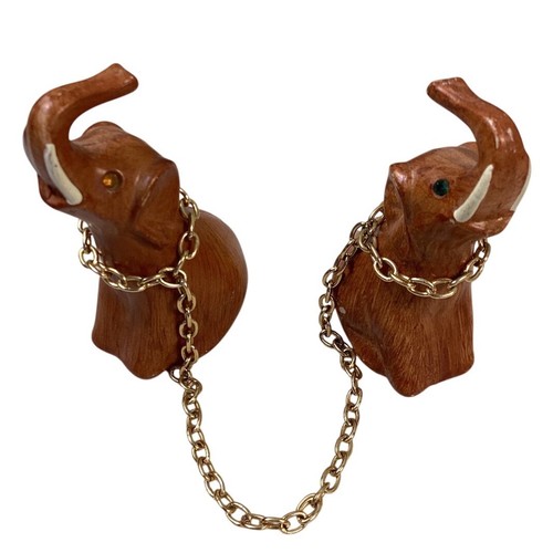 Vintage wooden elephant - vintage, chain