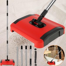 Floor Sweeper Manual Carpet Cleaner Non Electric Rug Roller Brush for Pet Hair