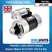 Starter Motor For Yanmar Marine 3TN66 3TN68 Engines S114-653 S114-443