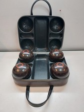 Set of 4 Henselite Championship Super Grip Lawn Bowls & Carry Travel Case