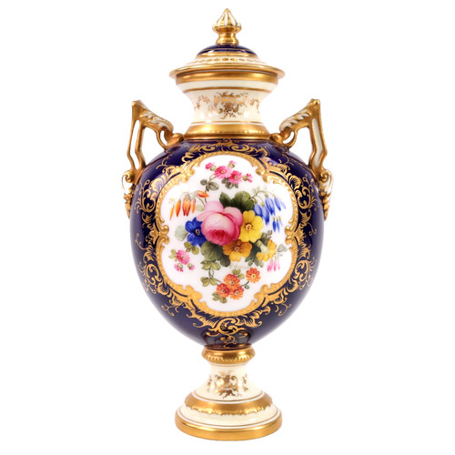 Antique coalport vase painted - coalport,