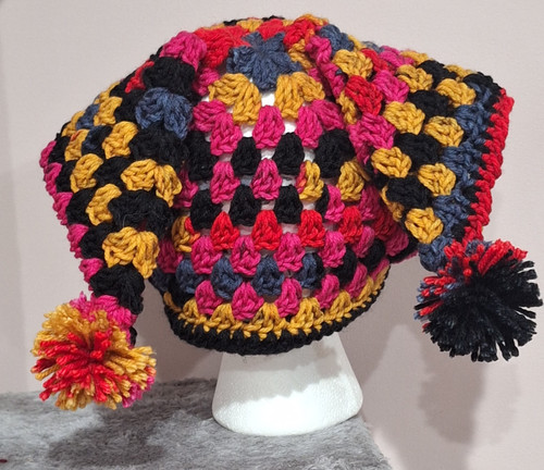 Crochet jester hat - crochet,