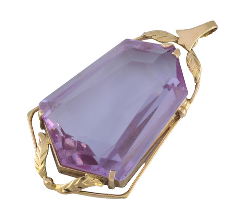 Large antique amethyst 9ct - antique,
