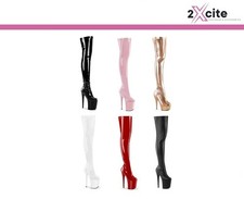 Pleaser High Heel Stiletto Platform 8" Thigh Boots  Flamingo 3000