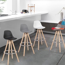 1/2x Bar Stools Breakfast Pub Chair With Footrest High Legs Kitchen Cafe Stool