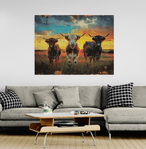 Highland cow canvas - cow,