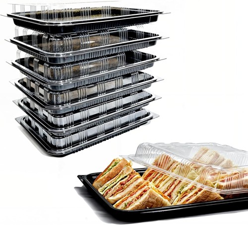Pack sandwich trays with - of,
