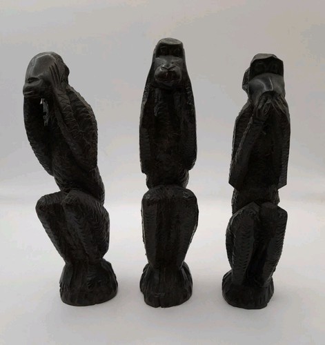 Set carved dark wood - wood, 3