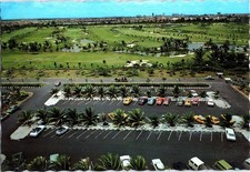 Aerial View Golf Course Ancol Jakarta Old Cars Parking Lot Continental Postcard