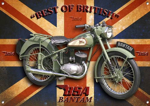 Bsa bantam motorcycle - motorcycle, metal