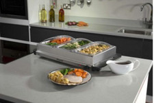 Elgento E322 Buffet Server & Hotplate Warmer 200w  3 TRAY  Silver Colour P1031