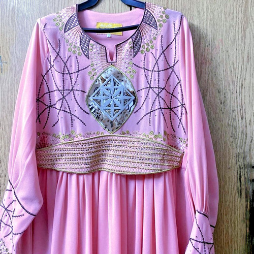 Luxury pink kaftan maxi dress - luxury,