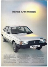 Chrysler Alpine Sunseeker Limited Edition 1979 UK Market Single Sheet Brochure